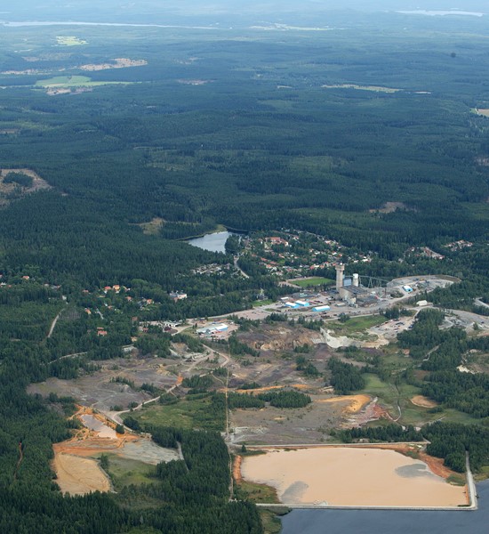 Flygbild Västra Sandmagasin Garpenberg